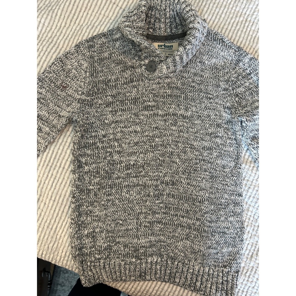 Urban Pipeline Mens Turtle Neck Sweater Grey Casual M Ski Instructor Prep